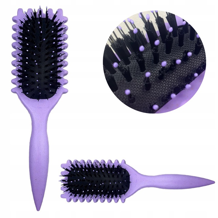 Szczotka Do Włosów Kręconych Definiująca Loki Włosie Dzika Do LokówFiolet