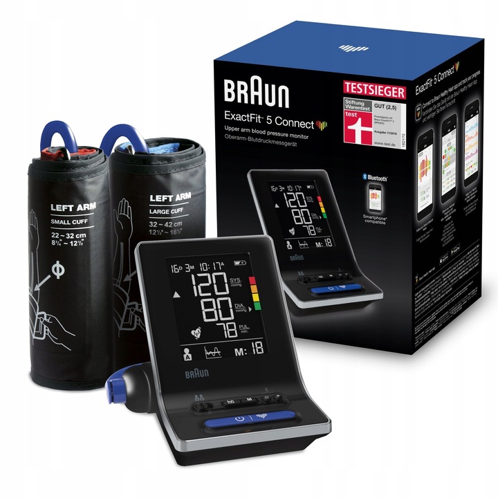 Braun BUA6350 ExactFit 5 Ciśnieniomierz naramienny Bluetooth 2xMANKIET