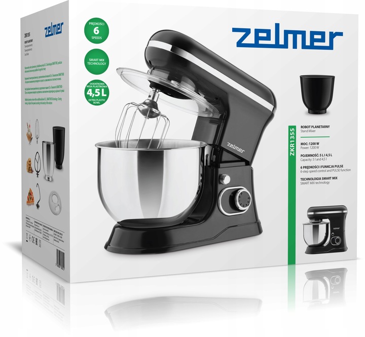 ROBOT KUCHENNY ZELMER PLANETARNY MIKSER 5L WIELOFUNKCYJNY 1200W +