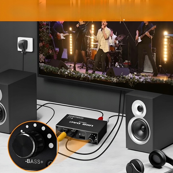 KONWERTER AUDIO USB DAC TOSLINK COAXIAL CINCH AUX ZEWNĘTRZENA KARTA