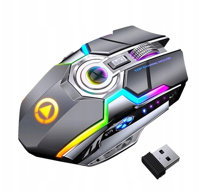 PROFESJONALNA CICHA MYSZ GAMINGOWA PODŚWIETLANA