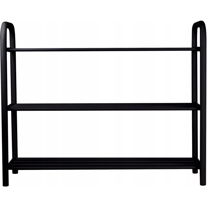 SZAFKA PÓŁKA NA BUTY OBUWIE STOJAK REGAŁ LOFT CZARNA 3-POZIOMOWA