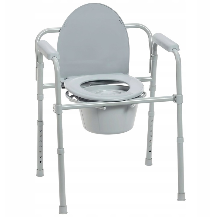 KRZESŁO TOALETOWE WC TOALETA PRZENOŚNA STABILNA SEDES POMOC DLA SENIORA 158