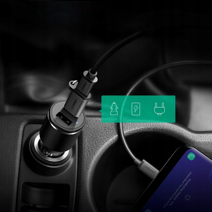 UGREEN LEKKI ADAPTER PRZEJŚCIÓWKA HUB USB 3.0 DO USB-C 3.1 QC 3.0 3A 5GBPS