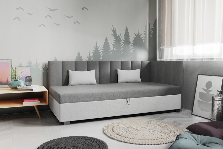 Tapczan pojedynczy 120cm Paula materac+oparcie