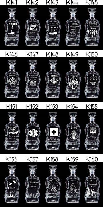 KARAFKA DO WHISKY Z GRAWEREM 6 SZKLANEK URODZINY ŚLUB ROCZNICA ŚWIADEK