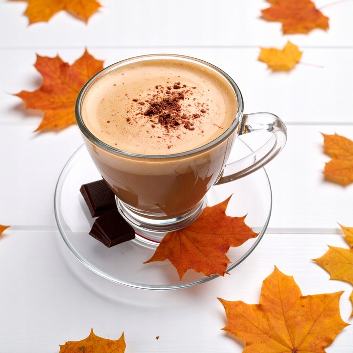 Filiżanki szklane DUŻE Luna 320ml + Spodek komplet 6szt na kawę latte