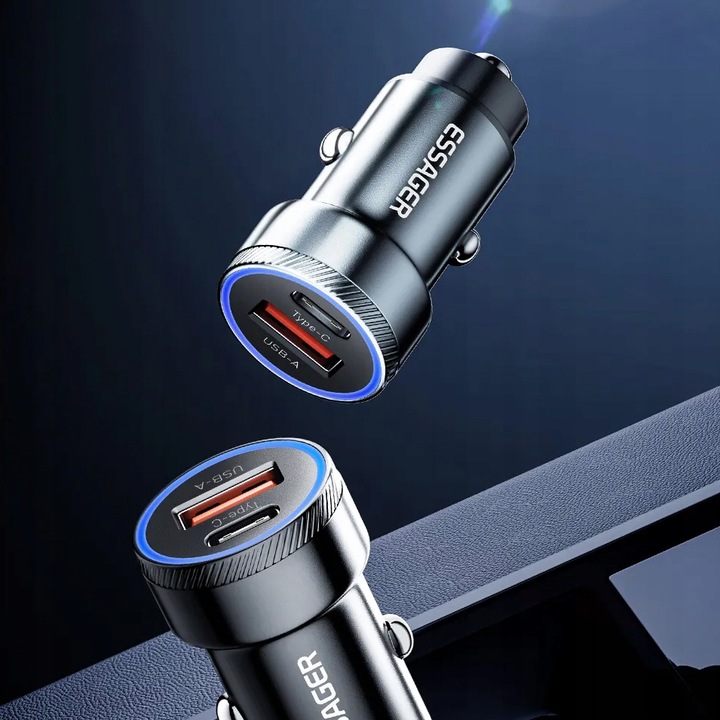 SZYBKA MOCNA Ładowarka Samochodowa USB 54W do telefonu QC3.0 PD 3.0 USB-C