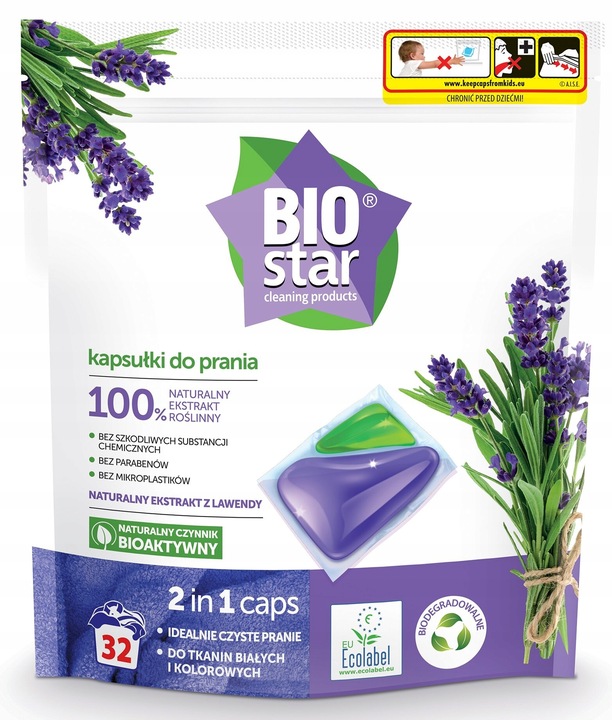 Kapsułki do prania BIOSTAR 2 in 1 Caps - 32 szt.