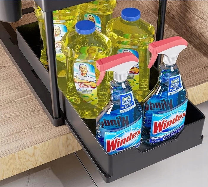 ORGANIZER POD ZLEW 2 POZIOMOWY WYSUWANA PÓŁKA REGAŁ STOJAK DO KUCHNI