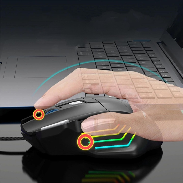 MYSZKA GAMINGOWA MYSZ DLA GRACZY PRZEWODOWA KOMPUTEROWA LED RGB