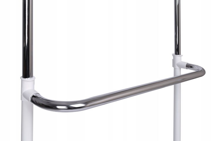 WIESZAK NA UBRANIA BUTY KÓŁKACH STOJĄCY STOJAK SKANDYNAWSKI BIAŁY