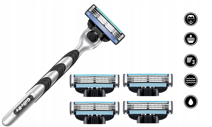 MASZYNKA DO GOLENIA GILLETTE MACH 3 + 5 ZAPASOWYCH OSTRZY GILLETTE MACH3