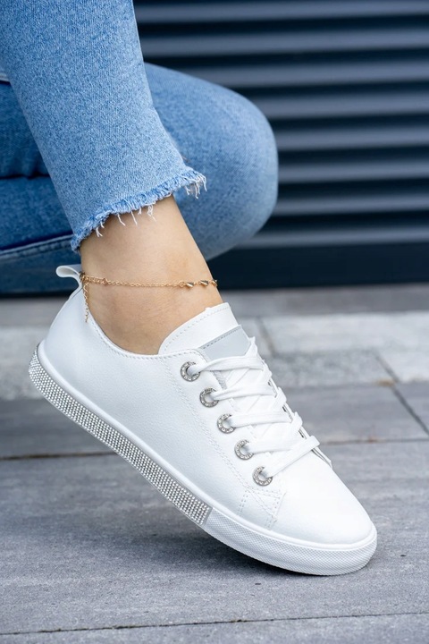 Biało szare trampki damskie skórzane Queen 39