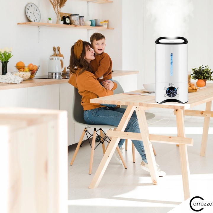 Nawilżacz powietrza AUTOMATYCZNY + AROMATERAPIA 6w1 +12 OLEJKÓW FILTR