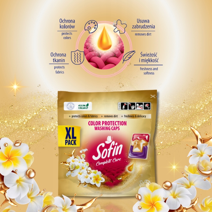 Sofin Kapsułki do Prania Kolorów Ciemnego Czarnego Ochrona Kolorów MIX 66x2