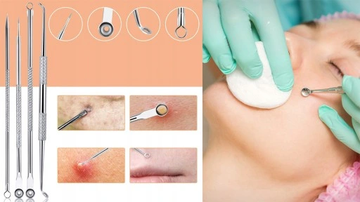 ZESTAW ŁYŻECZKI UNY DO USUWANIA WĄGRÓW ZASKÓRNIKÓW NARZĘDZIA DWUSTRONE ETUI