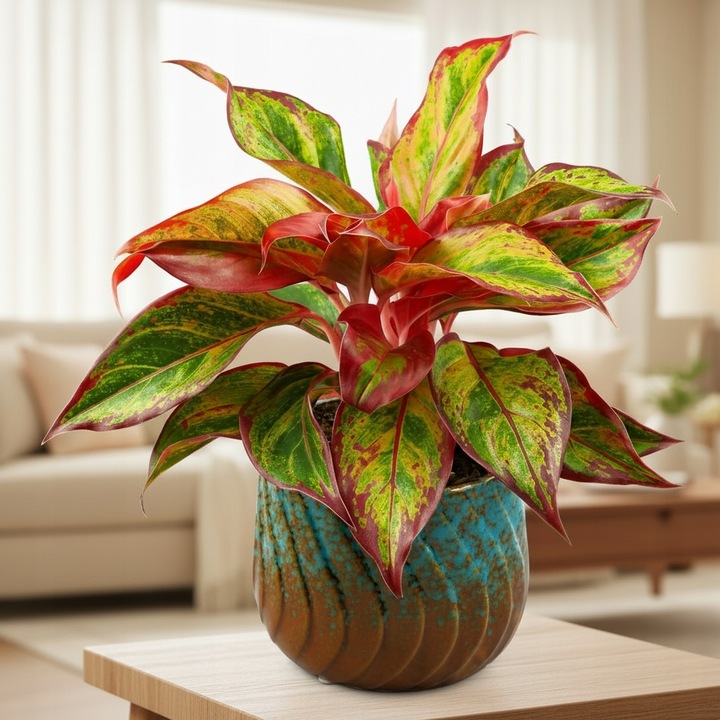 AGLAONEMA Crete FLAMES Red d9cm Niesamowicie wybarwiona PŁOMIENNA