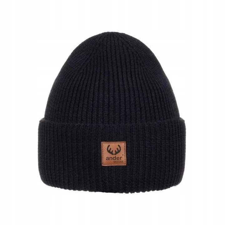 Komplet damski Ander czapka i komin zimowy wełna merino BRIGID BLACK