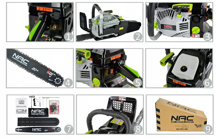 PIŁA SPALINOWA PILARKA NAC MOC 3,9 KM POJ 61,5 CM PROWAD 51 CM BARDZO