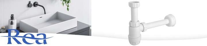 Syfon Umywalkowy Butelkowy Biały Niski Mcalpine