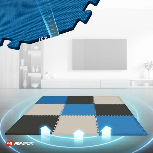 Ochrona podłogi wytrzymała mata puzzle pod sprzęt fitness do siłowni 9szt