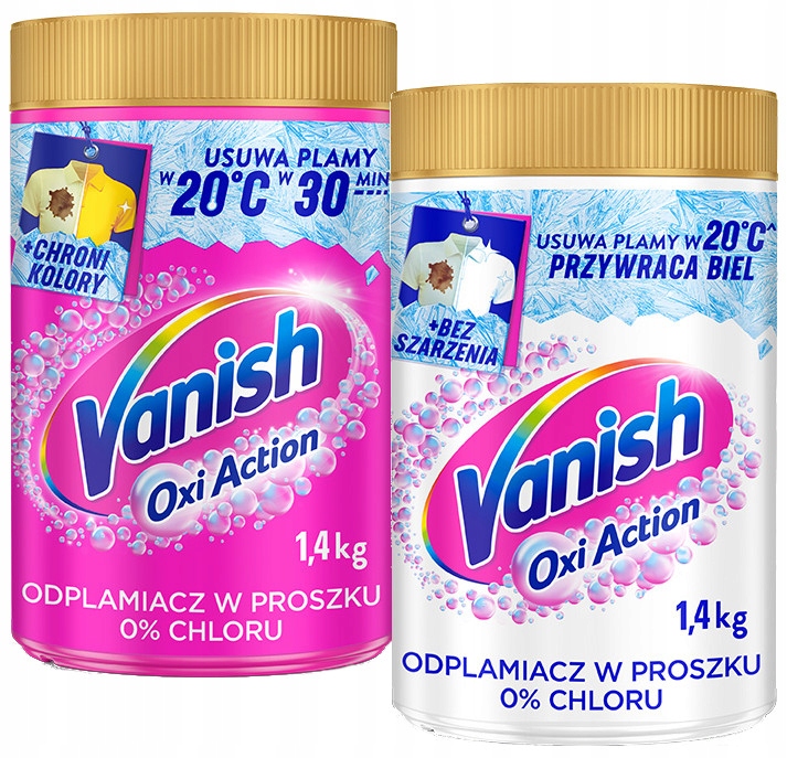 Vanish Oxi Action Odplamiacz w proszku do koloru + do bieli 0% chloru 2,8kg