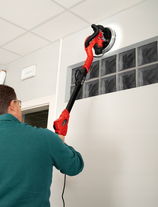 SZLIFIERKA DO GIPSU ŻYRAFA GŁADZI TYNKÓW LED Z ODSYSEM PAPIER WALIZKA WOREK