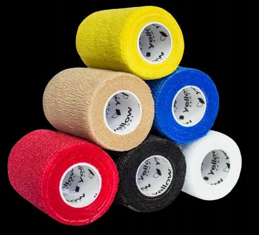 12 bandaży kohezyjnych samoprzylepnych 10cmx4,5m YELLOWBAND mix kolorów