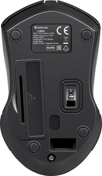 Klawiatura Bezprzewodowa i Mysz Zestaw Defender LIMA C-993 do Komputera