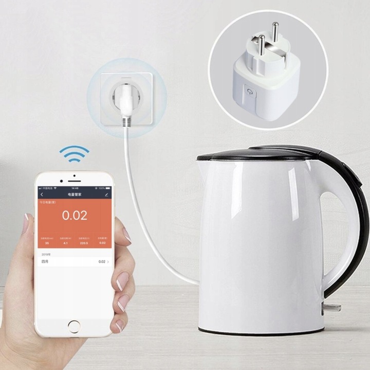 2x INTELIGENTNE GNIAZDKO WiFi SMART TUYA WATOMIERZ PROGRAMATOR TIMER