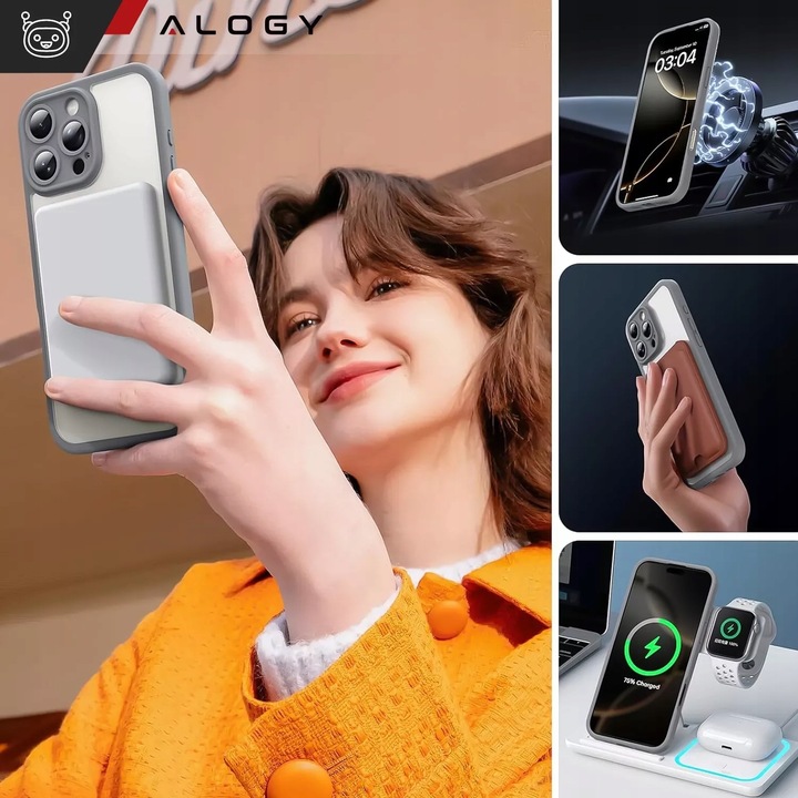 Etui do iPhone 16 Pro Max do MagSafe WZMACNIANE 360° MATT CASE + 2x SZKŁO