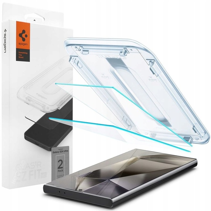 Szkło Hartowane SPIGEN EZ FIT do Galaxy S24 Ultra + APLIKATOR RAMKA 2szt