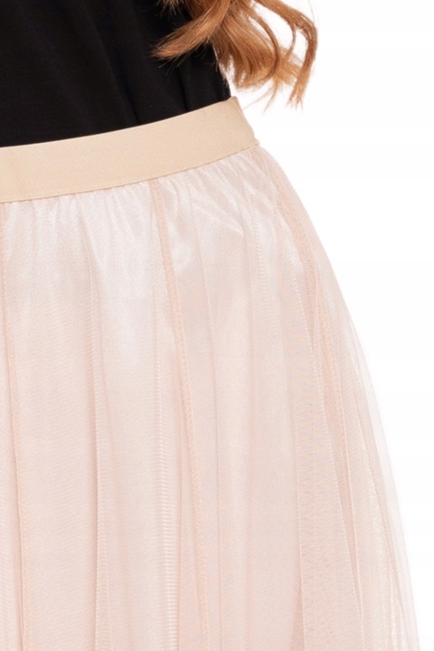 SPÓDNICA TIUL DLA NIEJ DAMSKA DO POŁOWY UDA ELEGANCKA MORAJ L/XL BEŻOWA