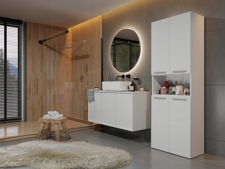 SZAFKA REGAŁ SŁUPEK NEL DK 1K KOSZ 60CM BIEL