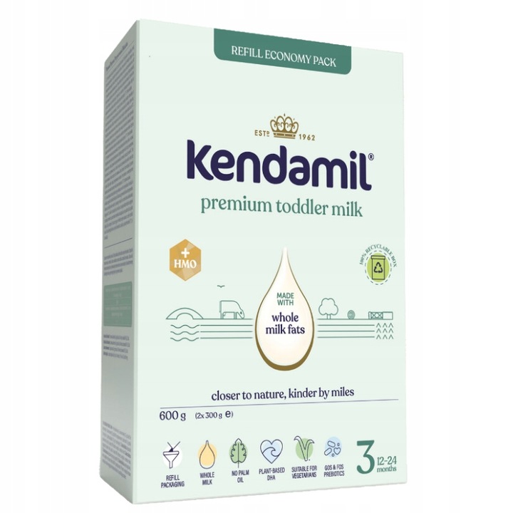 Mleko Kendamil 3 Premium Bez Oleju Rybiego i Palmowego DHA 600 g