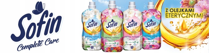 SOFIN Płyn do Płukania Tkanin Koncentrat z Olejkami MIX 1,4l x 4szt 280prań