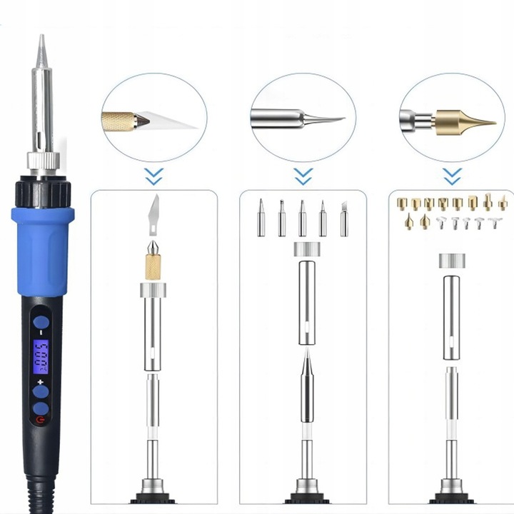 Lutownica Precyzyjna 100W Zestaw Lutowniczy LCD Odsysacz do Cyny 13