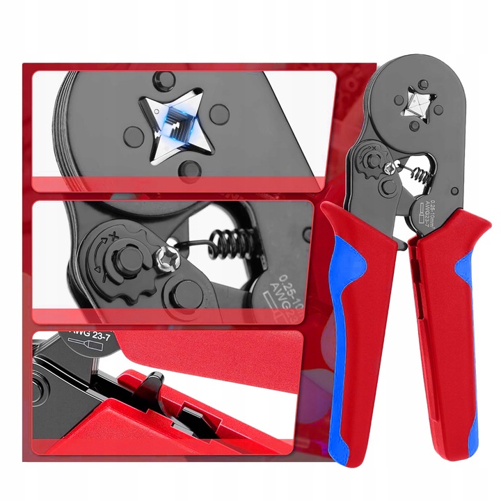 MOCNA Zaciskarka Praska do KONEKTORÓW Końcówek Kabli PRZEWODÓW +500 Tulejek