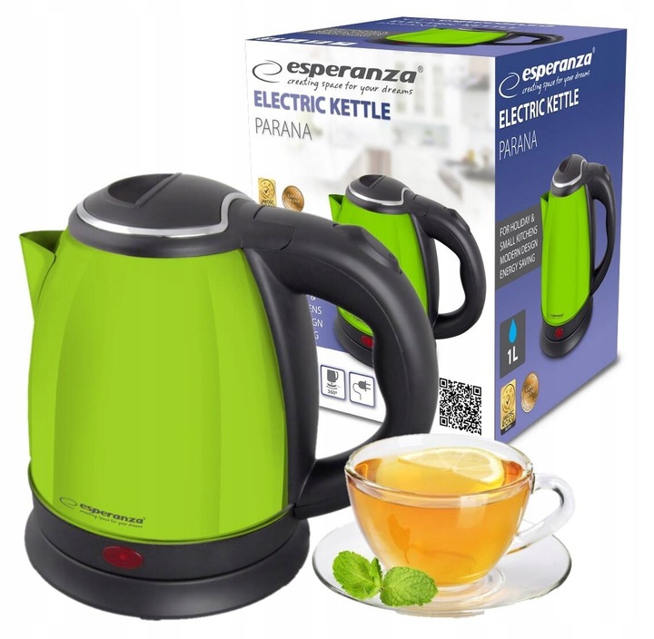 CZAJNIK ELEKTRYCZNY BEZPRZEWODOWY MAŁY 1L 1350W STALOWY ESPERANZA
