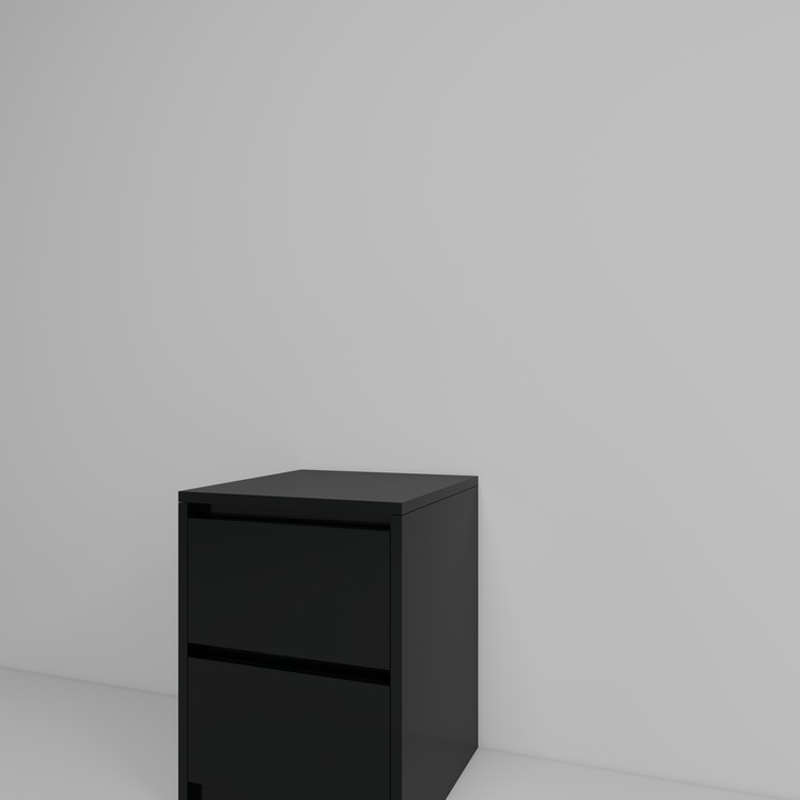 Praktyczna Szafka Nocna CZARNA 2 szuflady stolik nocny loft 42x52x43cm