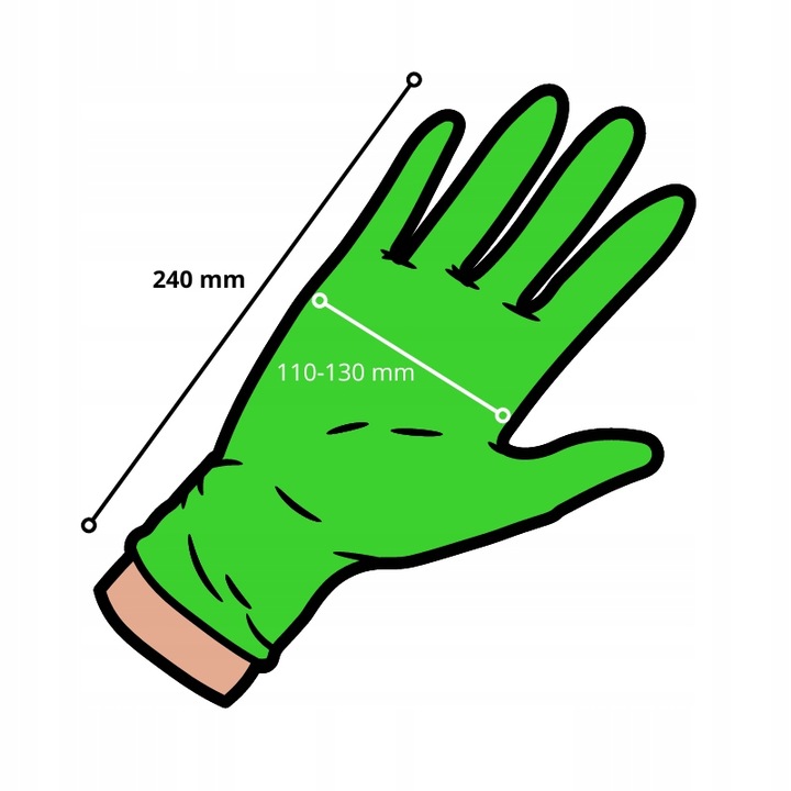 Rękawiczki MERCATOR GOGRIP OGRODNICZE green ZIELONE 50 szt. rozmiar XL