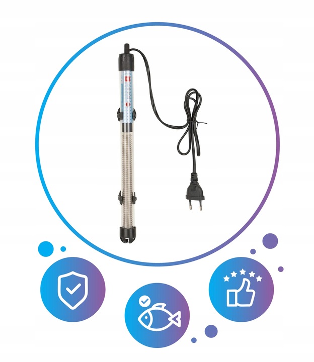 GRZAŁKA DO AKWARIUM 100W Z TERMOSTATEM WYDAJNA AKWARIUM 50-100L