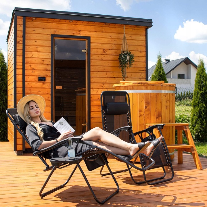 LEŻAK OGRODOWY PLAŻOWY FOTEL SKŁADANY ZERO GRAVITY TURYSTYCZNY KRZESŁO 2w1