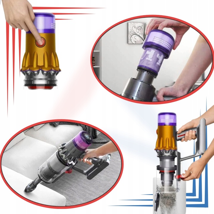 ZMYWALNY filtr do Dyson V12 Detect Slim Absolute Zestaw 2 szt. HEPA