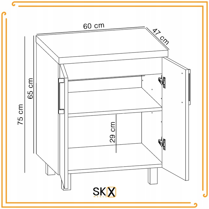 Szafka Łazienkowa Stojąca 60 cm Pod Umywalkę Nablatowa Komoda Dąb