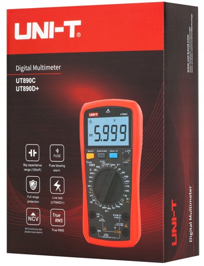 MIERNIK multimetr TrueRMS 20 NCV hFe UNI-T UT890D+