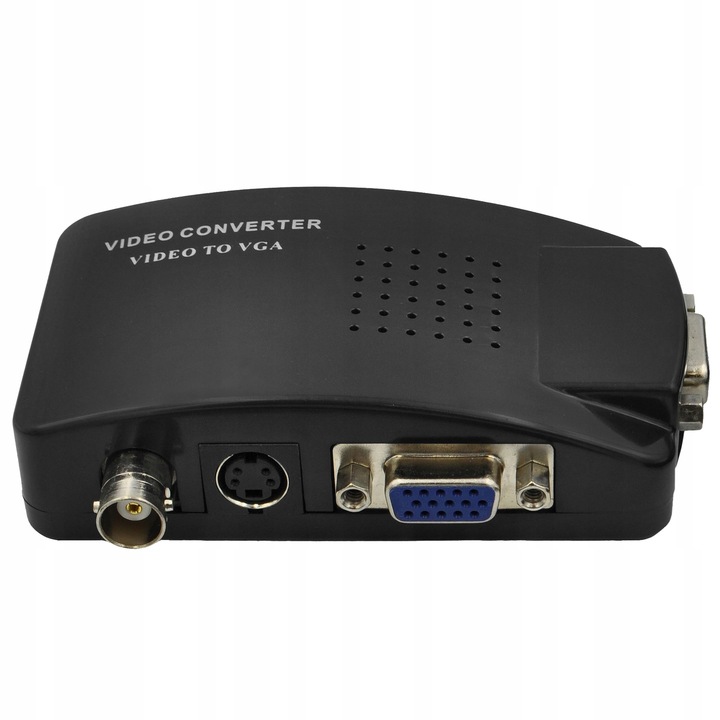 KONWERTER SYGNAŁU WIDEO S-VIDEO BNC AV VGA DO VGA Z PRZEWODAMI GRATIS