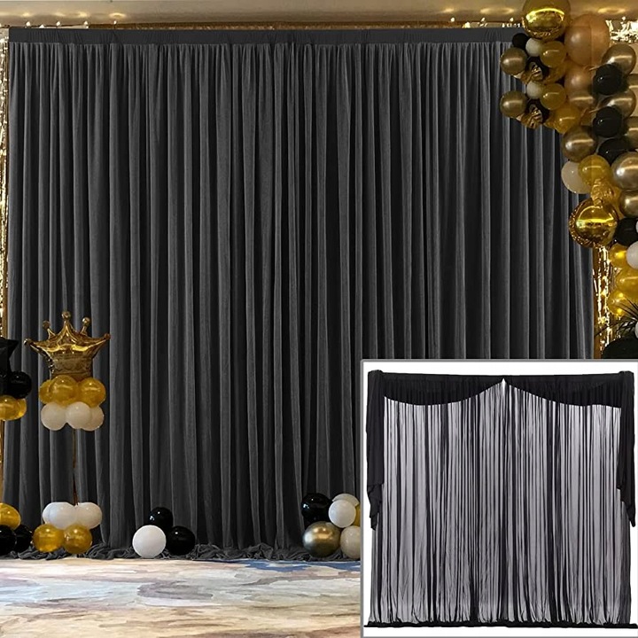 Materiał CZARNY 10m do dekoracji ŚCIANKI urodziny