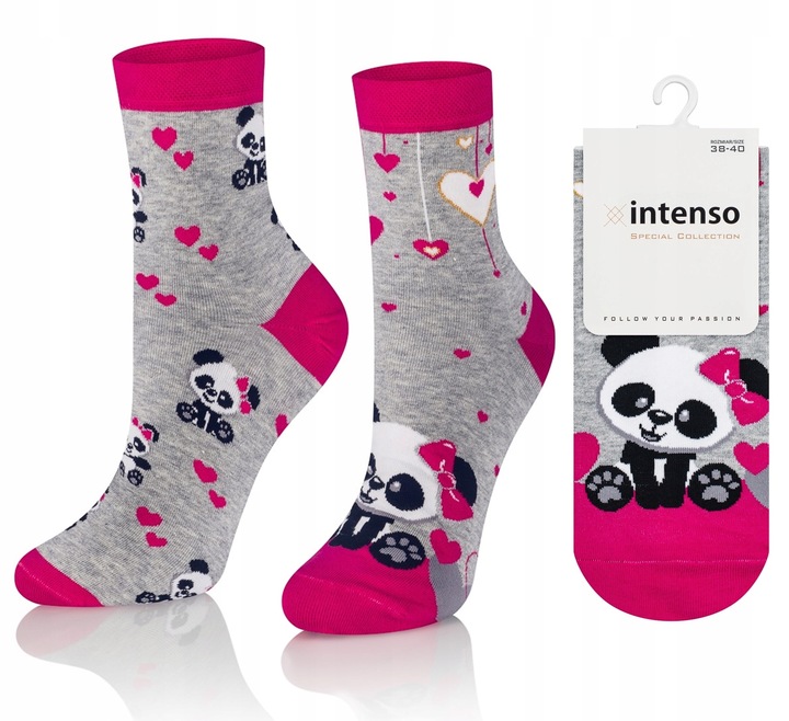 SKARPETKI DAMSKIE WALENTYNKOWE 3-PAK ZESTAW NA PREZENT DLA NIEJ WALENTYNKI